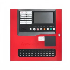 AT-F102 Multi-Loop Fire Alarm Control Panel Description The AT-F102 is a touch-sensitive, addressable fire detection and control panel designed for small to large facilities requiring high reliability and ease of operation. Each panel supports up to four addressable loops, each loop with 324 addressable devices, ensuring full compliance with EN 54-2 & EN 54-4 standards. It offers simple installation, intuitive operation, and easy maintenance, making it ideal for commercial complexes, hospitals, and industrial facilities. Key Features Certified to EN 54-2 & EN 54-4 standards optional model for applus certificate fire alarm panel 7.0-inch color touch-sensitive LCD, 800 × 480 resolution 324 addresses per loop, maximum of 4 loops (1,296 devices total) Supports up to 5,000 fire protection zones with night-mode settings CAN bus interconnection for up to 60 FACPs and Ethernet for up to 254 FACPs Event memory: stores 10,000 records each for fire alarm, fault, cause-&-effect, and operation Technical Specifications Power Supply Item Specification Mains Supply 110/230 V AC (−15 % ~ +10 %), 50 / 60 Hz Mains Fuse T4A 250 V Operating Voltage 28 V ± 0.5 V DC Recommended Mains Cable Standard / Black 1 mm² cable Power Rating Imax.a = 3.1 A • Imax.b = 5.55 A • Imin = 0.3 A Battery Supply Current (Max) 8 A (when mains is disconnected) Charging Current (Max) 1 A Dimensions (W×H×D) 440 × 400 × 180 mm (2 × 12 V / 12 Ah Battery) Internal Battery Resistance (Max) 1 Ω Weight (Without Battery) 9 kg Battery Fuse 15 A Quiescent Current (Full Load) < 0.3 A Outputs Output Type Parameter Specification S.C. Out (+, −) Output Voltage 20 ~ 28 VDC Max. Output Current 1 A End of Line Resistor 10 KΩ Cable Diameter 1 mm² ~ 2.5 mm² F.A. Out (+, −) Output Voltage 20 ~ 28 VDC Max. Output Current 50 mA End of Line Resistor 10 KΩ Cable Diameter 1 mm² ~ 2.5 mm² Fault Out (NC, COM, NO) Contact Capacity 2 A @ 24 VDC Cable Diameter 1 mm² ~ 2.5 mm² AUX 24 V (+, −) Output Voltage 20 ~ 28 VDC Max. Output Current 2 A Cable Diameter 1 mm² ~ 2.5 mm² Applications Commercial buildings and offices Hospitals and public institutions Data centers and IT facilities Industrial plants and manufacturing sites