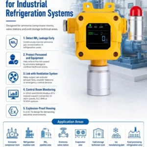 Where to Install NH3 Gas Detectors in Cold Storage and Ice Manufacturing Plants