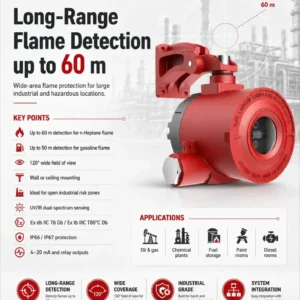 Explosion-Proof Flame Detection for Oil, Gas, Fuel Storage and Chemical Risk Areas | HazenFire AT-FD02-UVIR3