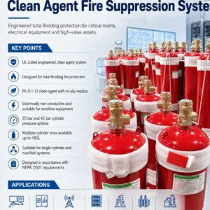 UL Listed FK-5-1-12 Clean Agent Fire Suppression System for Data Centers, Electrical Rooms and Control Rooms